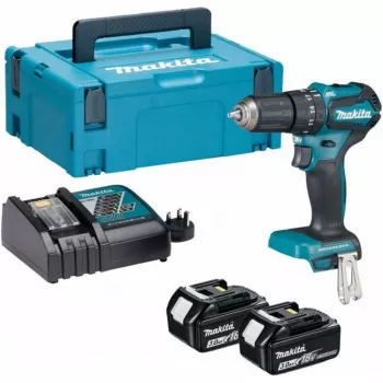 MAKITA 18V bezsuku triecienurbis DHP485RAJ 50/27Nm 2x2.0Ah LXT