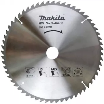 Makita D-46408 Ripzāģa asmens 190mm 40 zobi TCT ATB Smalkā griešana Makforce