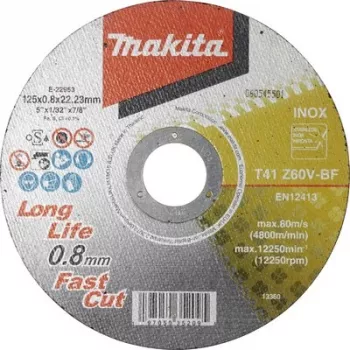 Makita E-22953 griešanas disks 125 mm, 1 gab., alumīnija oksīds, 80 m/s