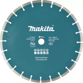 Makita E-23226 Dimanta griešanas disks 355 mm x 25,4 mm urbums, segmentēts, betonam, mūrim, akmenim