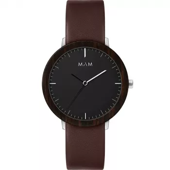 MAM MAM627 Unisex pulkstenis 39mm Melns ciparnīca Melns sieta aproce Miyota kvarcs