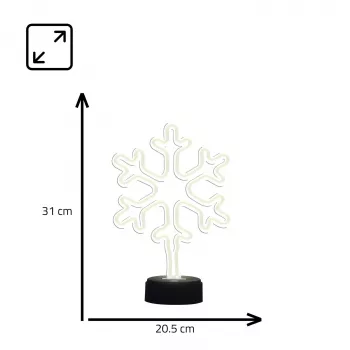 Manta SNL84WH LED Sniegpārsliņu Dekoratīvā Lampa, Auksti Baltā, Ar Baterijām, Piekarināma, Plastmasa, Balta, 200 mm