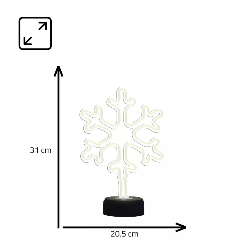 Manta SNL84WH LED Sniegpārsliņu Dekoratīvā Lampa, Auksti Baltā, Ar Baterijām, Piekarināma, Plastmasa, Balta, 200 mm