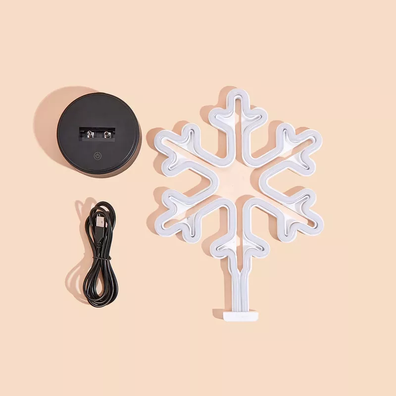 Manta SNL84WH LED Sniegpārsliņu Dekoratīvā Lampa, Auksti Baltā, Ar Baterijām, Piekarināma, Plastmasa, Balta, 200 mm