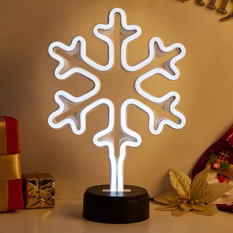 Manta SNL84WH LED Sniegpārsliņu Dekoratīvā Lampa, Auksti Baltā, Ar Baterijām, Piekarināma, Plastmasa, Balta, 200 mm