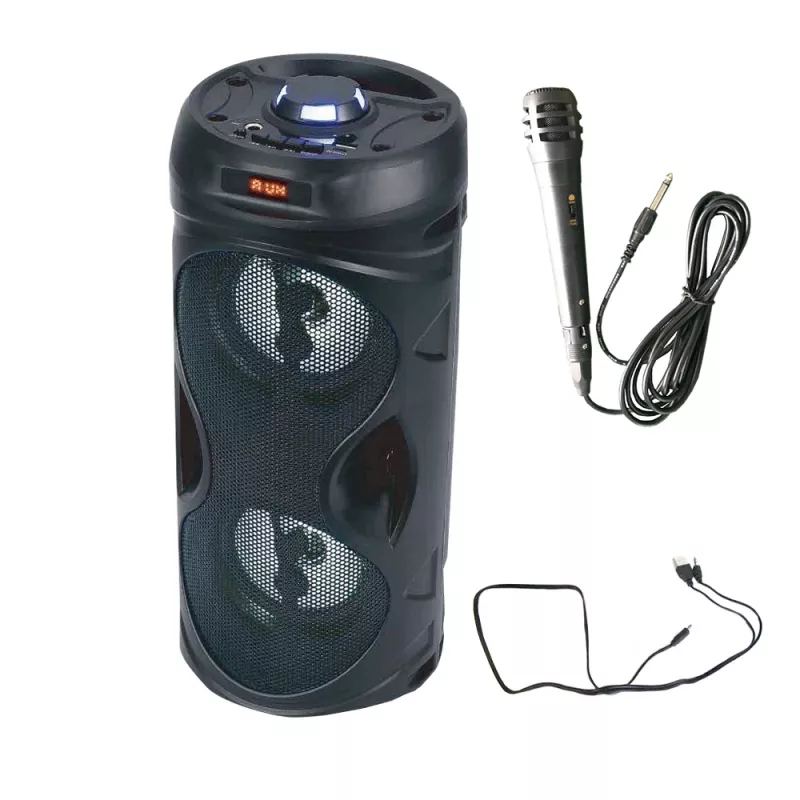 Manta SPK815 pārnēsājams Bluetooth ballīšu skaļrunis ar karaoke, 30W RMS, Disco LED, FM radio, USB/SD/AUX