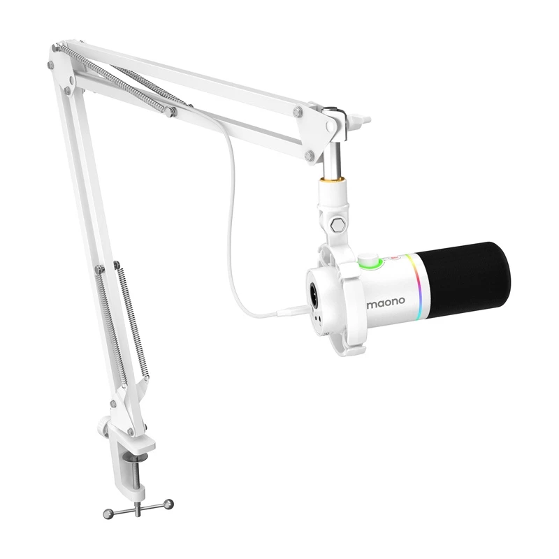 Maono PD200XS dinamiskais mikrofons ar USB-C un XLR, kardioīds, balts
