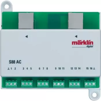 Märklin 60881 s88 digitālais atgriezeniskās saites modulis ar 16 kontaktu ieejām – zaļš/balts