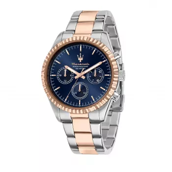 Maserati vīriešu pulkstenis Potenza kvarca analogs R8853100040 43mm melns ciparnīca melna āda