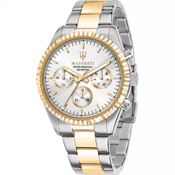 Maserati vīriešu Potenza kvarca pulkstenis R8853100021 43mm melns ciparnīca ādas siksniņa