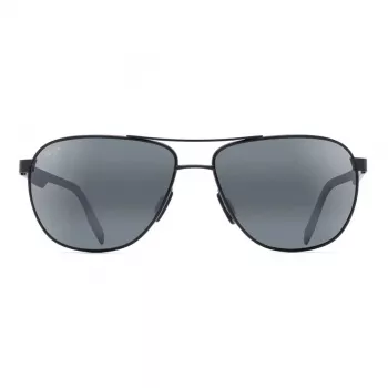 MAUI JIM Men's 728-2M Polarized Sunglasses - Matte Black Frame, Neutral Grey Lens