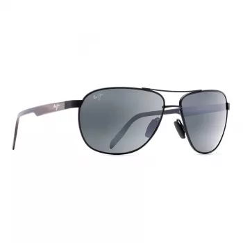 MAUI JIM Men's 728-2M Polarized Sunglasses - Matte Black Frame, Neutral Grey Lens