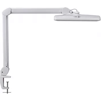 MAUL LED galda lampa Intro ar regulējamu spilgtumu un skavas pamatni, balta