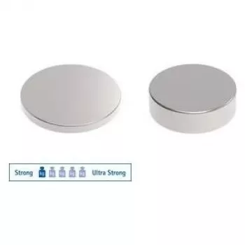 MAUL Neodīma diska magnēts 10 x 1 mm, niķeļa pārklājums, 0,5 kg turēšanas spēks (1 gab.) 6166196