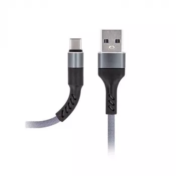 MAXLIFE Type-C kabelis Fast Charge 2A pelēks 1m USB-A uz USB-C datu sinhronizācijai