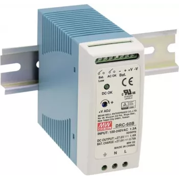 MEAN WELL DRC-40B 34,5W 13,8V DIN sliedes DC-UPS ar akumulatora lādētāju