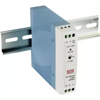 MEAN WELL MDR-20-5 DIN sliedes barošanas bloks 15W 5V 3A