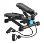 MERACH MR-2354B2 Mini Stepper ar pretestības lentām, hidrauliskajiem cilindriem, LCD displeju, melns