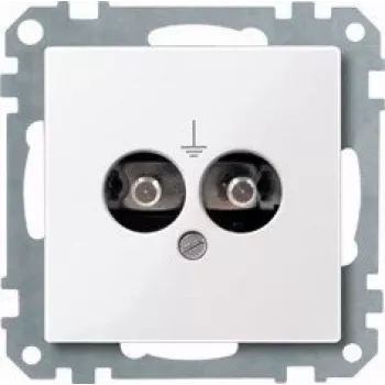 Merten 290425 Schuko kontaktligzdas ieliktnis, polāri balts (RAL 9010), iestrādājams, 16 A, 250 V, IP20, skrūvju spailes, System M