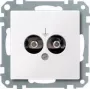 Merten 290425 Schuko kontaktligzdas ieliktnis, polāri balts (RAL 9010), iestrādājams, 16 A, 250 V, IP20, skrūvju spailes, System M