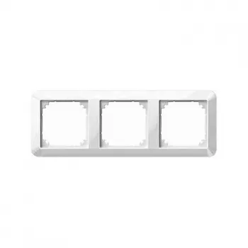 MERTEN 389319 Rāmja pārsegs 3-vietīgs, System M, Polar White Brilliant, spīdīgs