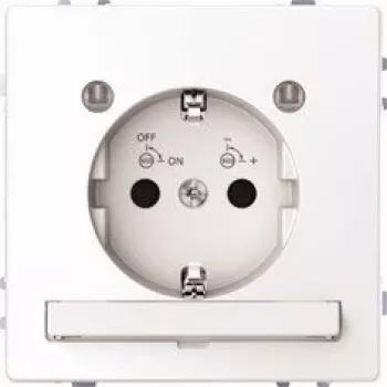Merten SCHUKO kontaktligzda ar gaismas kontaktligzdu un LED apgaismojuma moduli, paaugstināta aizsardzība pret pieskaršanos, spraudņu spailes, polāri balta MEG2304-6035
