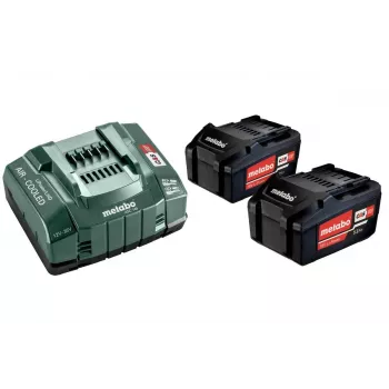 Metabo 18V LiHD 5.5Ah Akumulators un ASC 145 Air Cooled Lādētāja Komplekts (2x Akumulatori)
