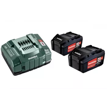 Metabo 18V LiHD 5.5Ah Akumulators un ASC 145 Air Cooled Lādētāja Komplekts (2x Akumulatori)