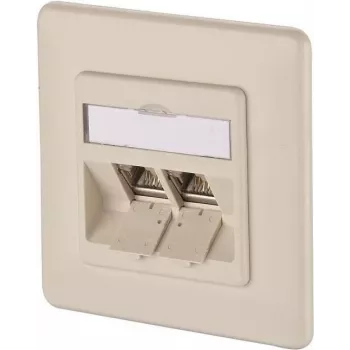METZ CONNECT BTR E-DAT modul 8/8(8) UP CAT 6 tīkla datu kontaktligzda, 2 x RJ45, pērļu balta RAL 1013 1309121001-E