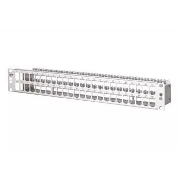 METZ CONNECT BTR E-DAT modul Patch Panel 48 portu 1.5U ekranēts Cat.6A melns 130924-00-E