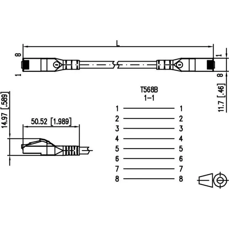METZ CONNECT Cat.6A S/FTP Patch Cable RJ45 to RJ45, 10GBase-T, 0,5m, pelēks, LSZH, zelta kontakti 1308455088-E