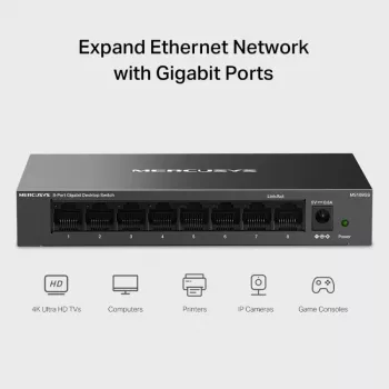 MEU Mercusys MS108G 8 portu Gigabit galda slēdzis