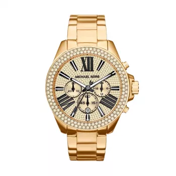 Michael Kors Bradshaw Sieviešu Rozā Zelta Nerūsējošā Tērauda Hronogrāfa Pulkstenis MK6095