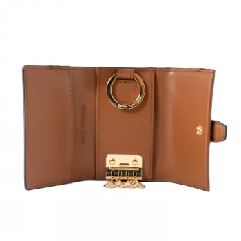 MICHAEL KORS Jet Set Travel Card Case Brown Signature PVC