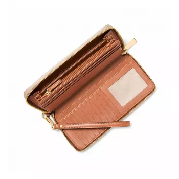 MICHAEL KORS Jet Set Travel Continental Wallet 35S6GTVE9BVAN in Vanilla Coated Canvas