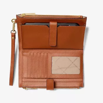 Michael Kors Jet Set Travel Continental Wristlet Wallet 35F8GTVW0LLUG - Saffiano āda, Luggage, zelta toņa aparatūra