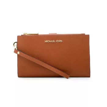 Michael Kors Jet Set Travel Continental Wristlet Wallet 35F8GTVW0LLUG - Saffiano āda, Luggage, zelta toņa aparatūra