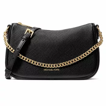 Michael Kors Jet Set Travel Crossbody Bag 35F4G1QC6LBLA Black Saffiano Leather