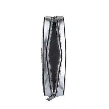Michael Kors Jet Set Travel Crossbody Bag 35F5STTC9YSIL Silver Signature Coated Canvas