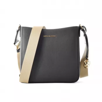 Michael Kors Jet Set Travel Crossbody Bag Black Saffiano Leather 35S4GTVC5LBLA