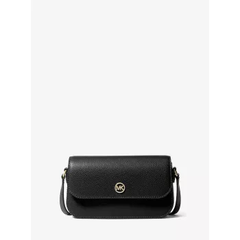 Michael Kors Jet Set Travel Crossbody Bag, Saffiano Leather, Black, 21x14x4.5 cm