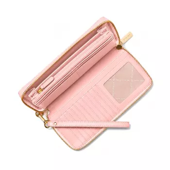 MICHAEL KORS Jet Set Travel Saffiano Leather Flat Multifunction Pouch Powder Blush (35S6GTVE9LPOW)