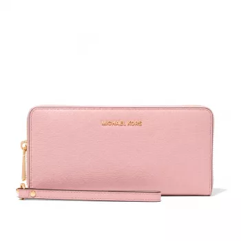 MICHAEL KORS Jet Set Travel Saffiano Leather Flat Multifunction Pouch Powder Blush (35S6GTVE9LPOW)