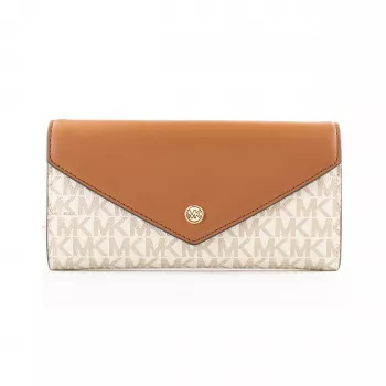Michael Kors Jet Set Travel Vanilla Signature pārklāta audekla pār plecu soma 35F3GTVE7BVAN