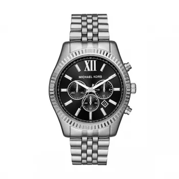 Michael Kors Lexington Men's Quartz Chronograph Watch MK8602, 45mm, Blue Dial, Stainless Steel Bracelet