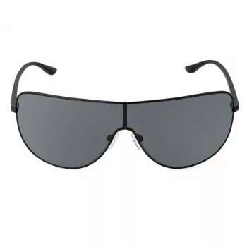 Michael Kors vīriešu saulesbrilles MK-1113-BLACK - taisnstūra acetāta rāmis ar dūmu pelēkām lēcām