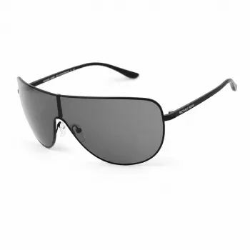Michael Kors vīriešu saulesbrilles MK-1113-BLACK - taisnstūra acetāta rāmis ar dūmu pelēkām lēcām
