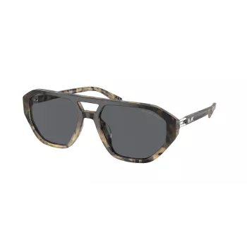 Michael Kors Vīriešu Saulesbrilles MK2219U394287 - Melns Acetāta Rāmis, Pelēkas Polikarbonāta Lēcas, 57mm