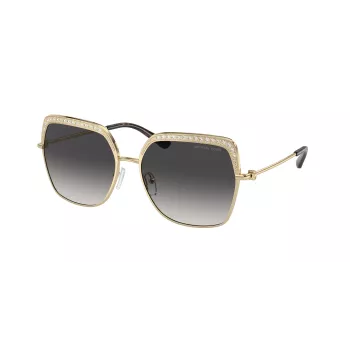 Michael Kors MK1141-10188G Sieviešu saulesbrilles – melns acetāta rāmis, pelēkas gradienta lēcas, 57mm