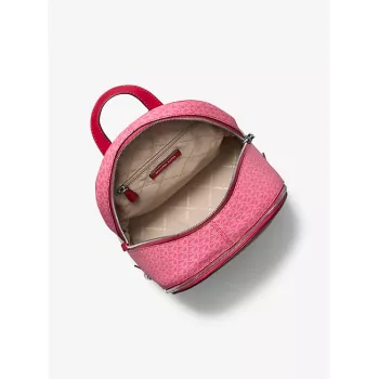 Michael Kors Rhea Backpack Dark Berry Saffiano Leather Women's 27x26x14 cm